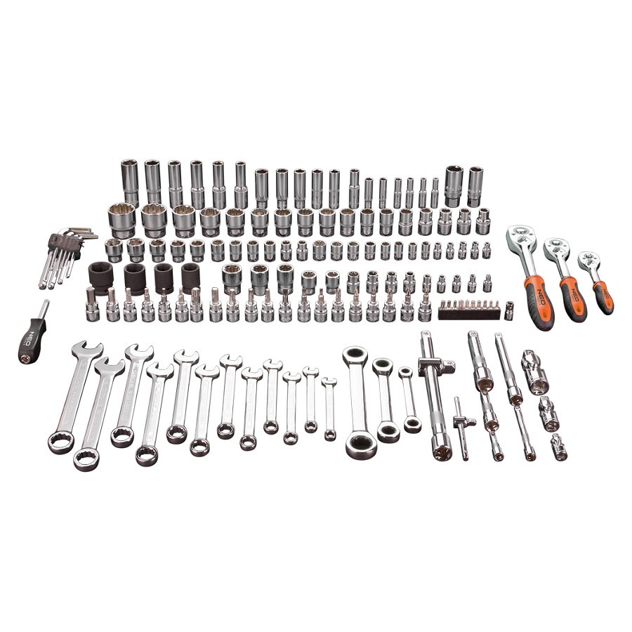 NEO Drive Metric Socket Wrench Set 1/4", 3/8", 1/2" 156 pcs (08668)