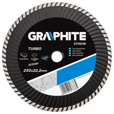 Graphite Diamond disc 230mm, Turbo Wave For Stone