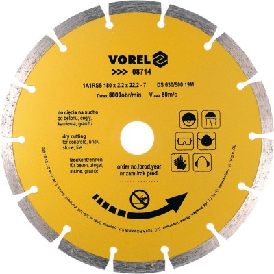 Vorel Segmented diamond blade 180mm