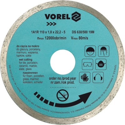 Vorel Diamond disc, Continuous Rim Blade 115mm 