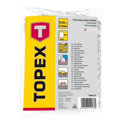 Topex Painting Masking Foil 4 x 5m, 0.007mm