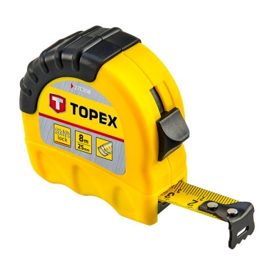 Topex 8m/16ft x 25mm Double Sided Tape Measure