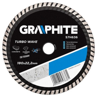 Graphite Diamond disc 180mm, Turbo Wave For Stone