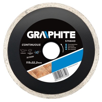 Graphite Diamond disc 115mm, Continuous For Stone