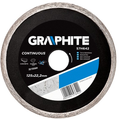 Graphite Diamond disc 125mm, Continuous For Stone