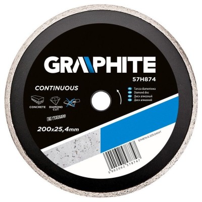 Graphite Diamond disc 200mm, Continuous For Stone