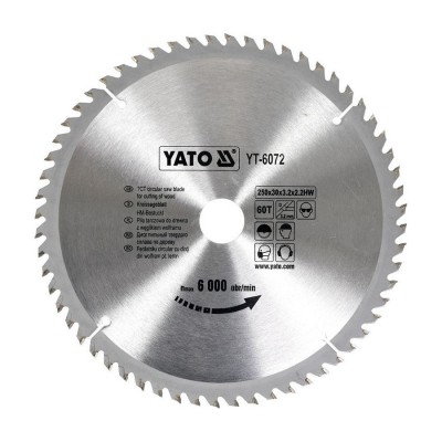 YATO TCT Wood Cutting Circular Saw Blade 250mm x 30mm x 60 Teeth