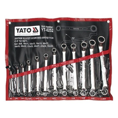 Yato Bi Hexagonal Swan Neck Ring Spanner Set 6-32 mm, 12 pcs