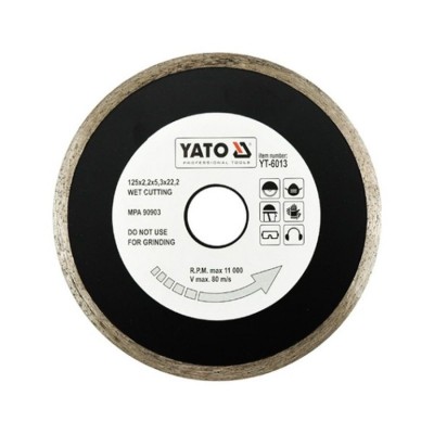 YATO Stone Cutting Diamond Disc 125mm Continuous Rim Blade