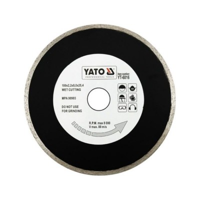 YATO Stone Cutting Diamond Disc 180mm Continuous Rim Blade 25.4